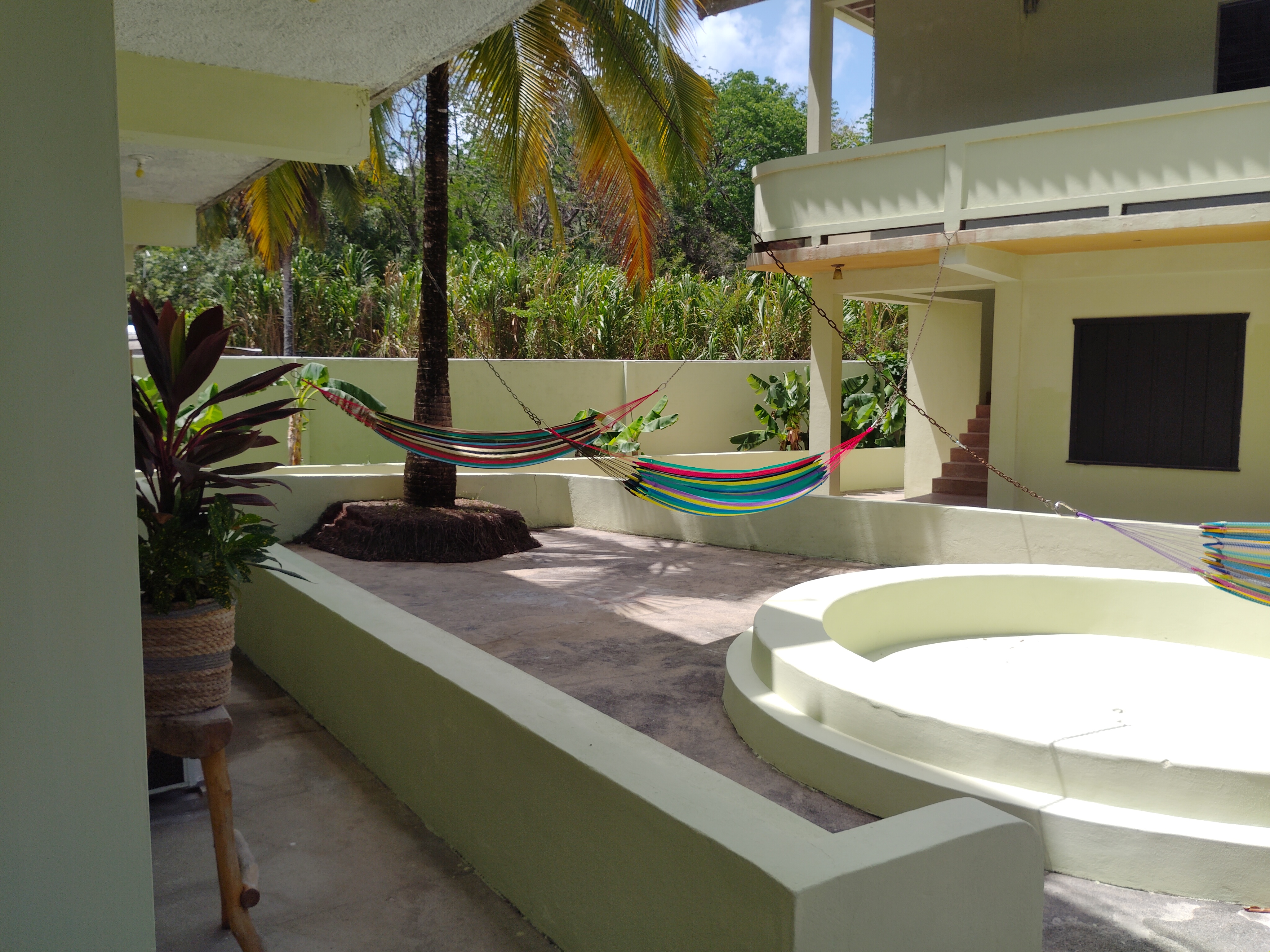 Hammocks in the courtyard